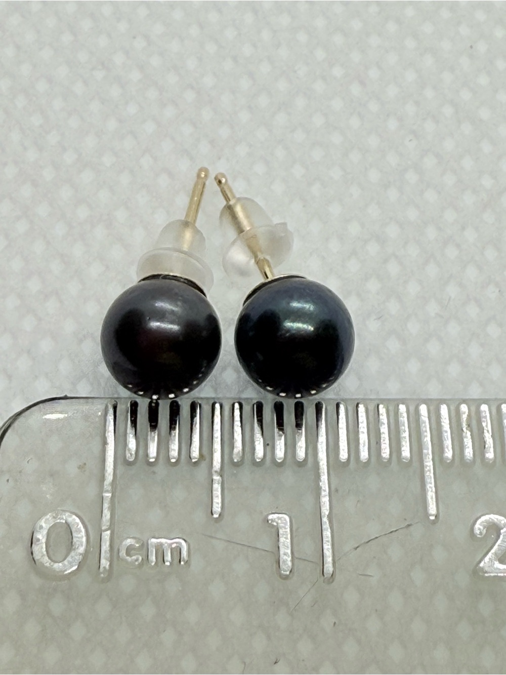 14k Solid Gold Black/Peacock Pearl Stud Earrings - Women Jewelry - Picture 11 of 13